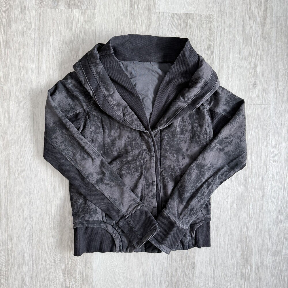 Lululemon To Class Jacket Sea Bed Black Deep Coal/Black Yoga Size 8 EUC